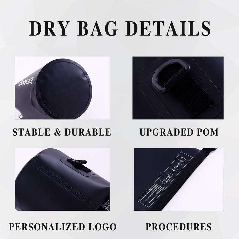 IDRYBAG Dry Bag for Kayaking Waterproof 2L/5L/10L/15L/20L, Small Dry Sack Waterproof Bag for Boating - Image 2